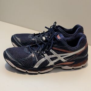 ASICS Men's Blue and Silver T4A2N Athletic Sneakers